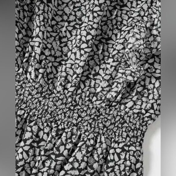 Mango - Women's Printed Long Sleeve Short Dress - Black/White. Size: 2 (US). NWT - Picture 11 of 12